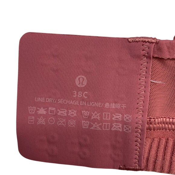 Lululemon Airsupport Bra 38C Brier Rose Pink Puff Padded High Support Run Sport - Picture 5 of 12